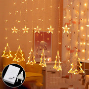 Christmas Curtain Shop Window Lights
