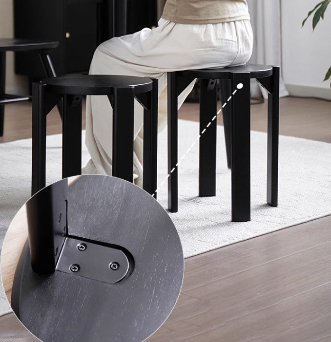 Iron Dining Stool Set Stackable Round Stool Home Restaurant Stackable Dining Stool Combination