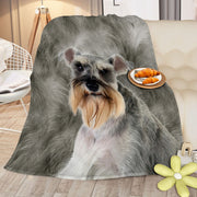 Schnauzer Flannel Blankets Cozy Blanket Super Soft Cozy Warm Puppy Dog Throw Blanket For Couch Chair Bed Sofa Office Cute Schnauzer Gifts 75x100cm