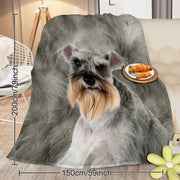 Schnauzer Flannel Blankets Cozy Blanket Super Soft Cozy Warm Puppy Dog Throw Blanket For Couch Chair Bed Sofa Office Cute Schnauzer Gifts 75x100cm