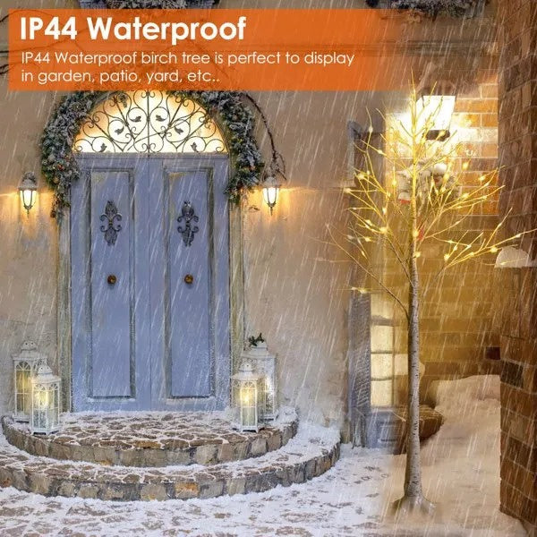 Lighted Birch Tree Artificial White Birch Twig Tree With 8 Warm White Lighting Modes For Wedding Party Christmas Holiday Festival Home Decoration