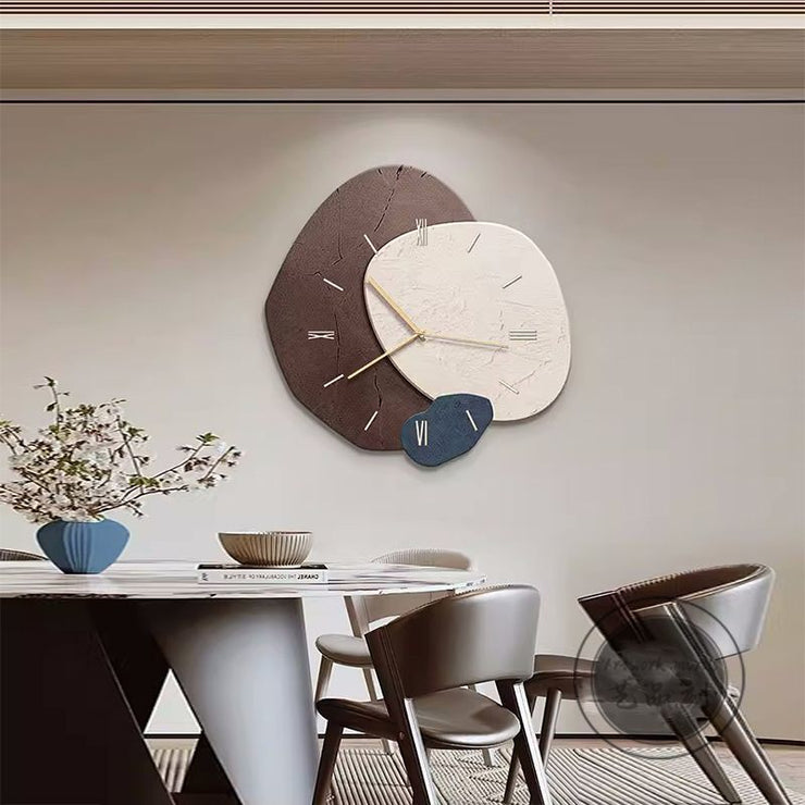 New Chinese Style Dining Room Dining Table Hanging Painting Punch-free Wall Clock