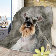 Schnauzer Flannel Blankets Cozy Blanket Super Soft Cozy Warm Puppy Dog Throw Blanket For Couch Chair Bed Sofa Office Cute Schnauzer Gifts 75x100cm