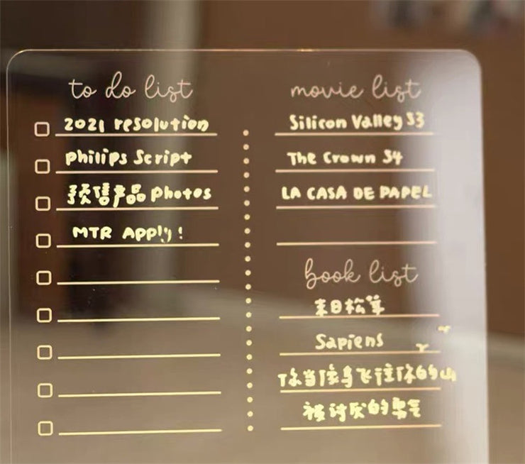 Transparent Acrylic Will Glow Message Board